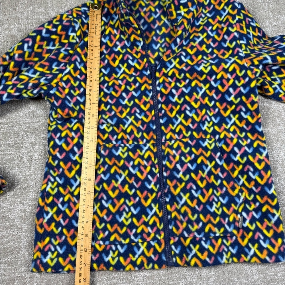 Eddie Bauer Fleece Lined Full Zip Colorful Jacket Sweater Youth Size Girls Large - Picture 4 of 6